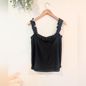 Cami NYC Black Ruffle Camisole Size Lg